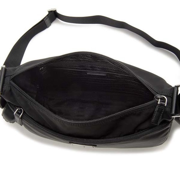 Prada Re-Nylon Silver Pouch Mini Shoulder Black Bag - Picture 1 of 3